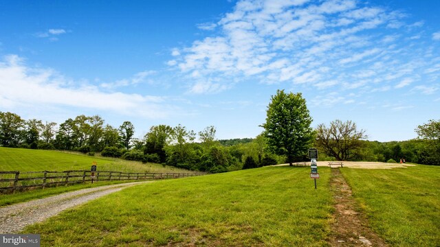 view of community with a rural view