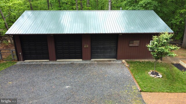 garage with driveway
