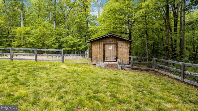 view of shed