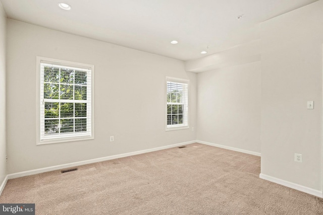 5823 Field Pl NE, Washington, DC 20019 - carpeted spare room with baseboards, visible vents, and recessed lighting