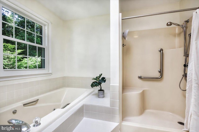 9180 Rolling Meadow Run, Pasadena, MD 21122 - full bath with plenty of natural light, a bath, and a shower with curtain