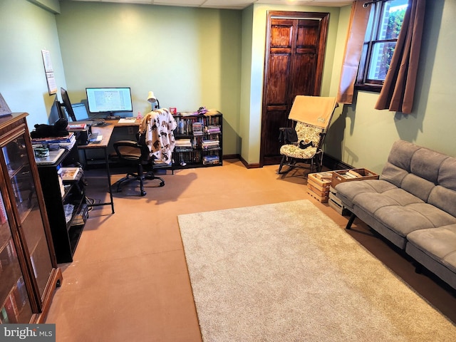 office area with carpet floors