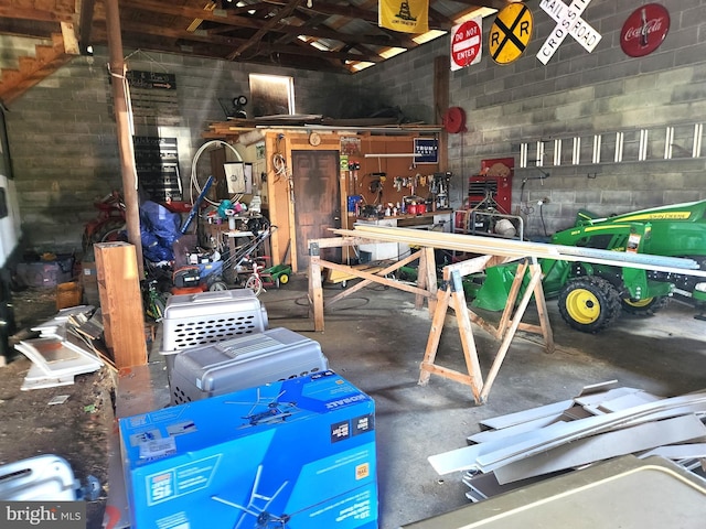 view of garage