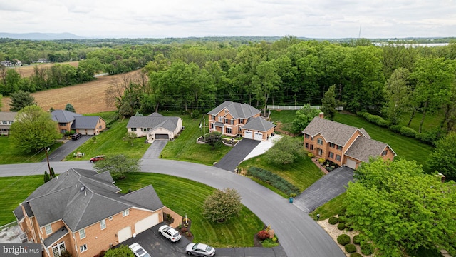 aerial view of residential area