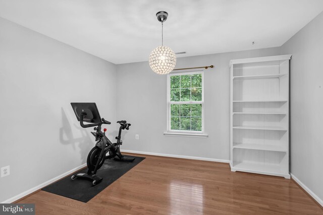 5620 Nutwell Sudley Rd, Deale, MD 20751 - workout area featuring wood finished floors and baseboards