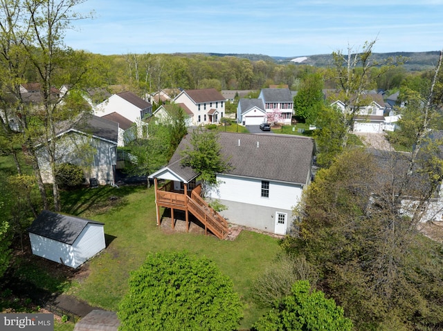 aerial view featuring a residential view