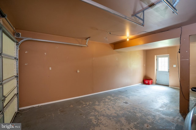 garage with baseboards