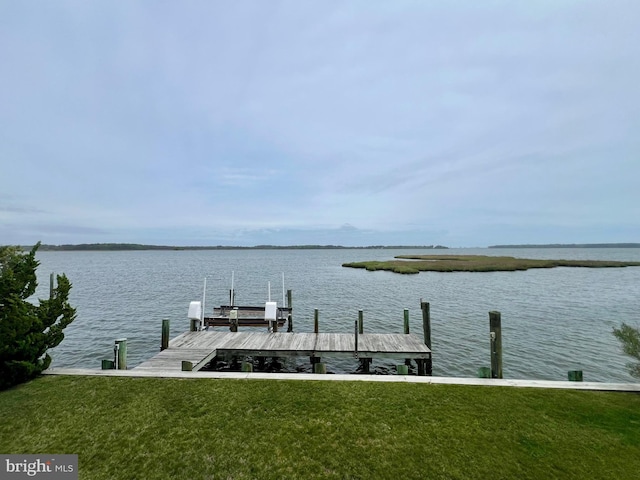 10 Riverside Ct, Ocean Pines, MD 21811 - dock area with a water view and a lawn