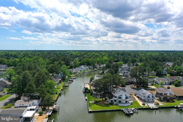 10 Riverside Ct, Ocean Pines, MD 21811 - aerial perspective of suburban area with a nearby body of water and a heavily wooded area
