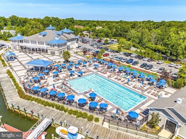 10 Riverside Ct, Ocean Pines, MD 21811 - bird's eye view of a pool area