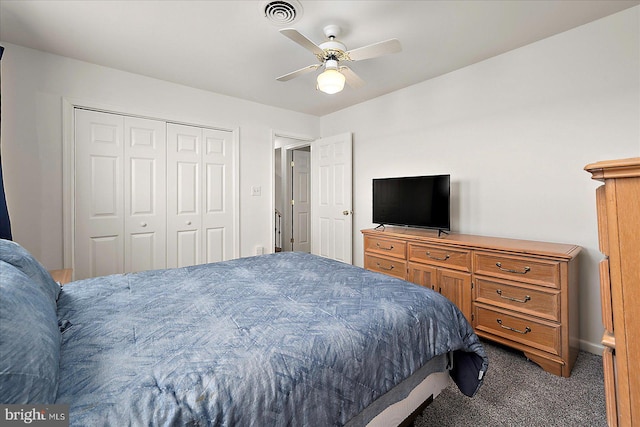 10 Riverside Ct, Ocean Pines, MD 21811 - carpeted bedroom featuring a closet and a ceiling fan