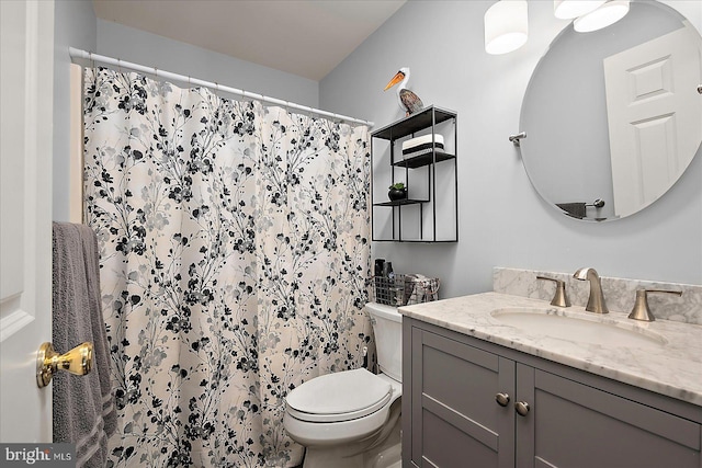 10 Riverside Ct, Ocean Pines, MD 21811 - full bath with toilet, vanity, and a shower with curtain