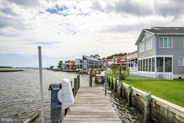 10 Riverside Ct, Ocean Pines, MD 21811 - dock area featuring a water view, a yard, and a residential view