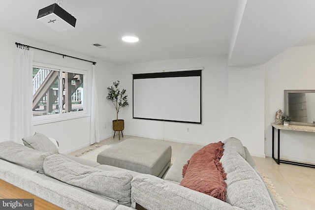 home theater room featuring baseboards