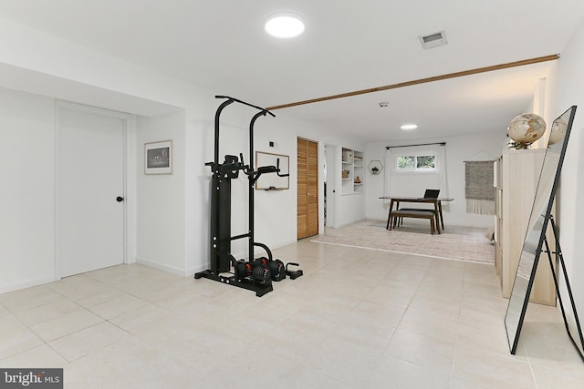 view of workout area