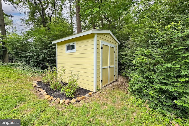 view of shed