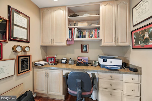 office space featuring built in study area