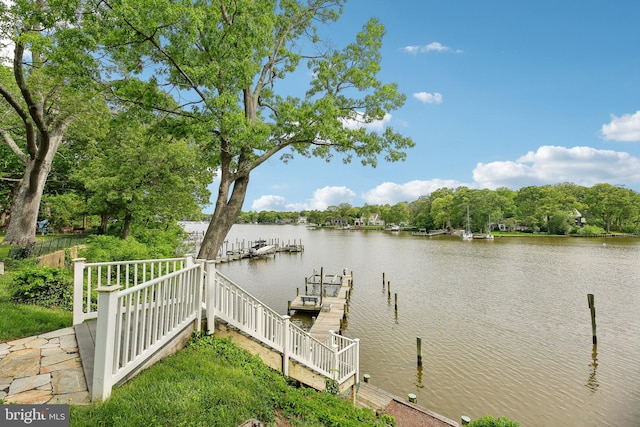 dock featuring a water view