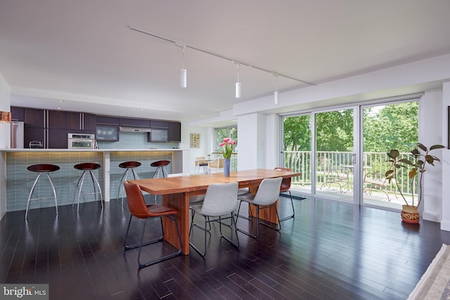 550 N Street Street SW Unit S201, Washington, DC 20024 - dining space with dark wood finished floors and rail lighting