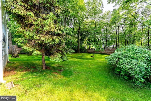 view of yard featuring fence