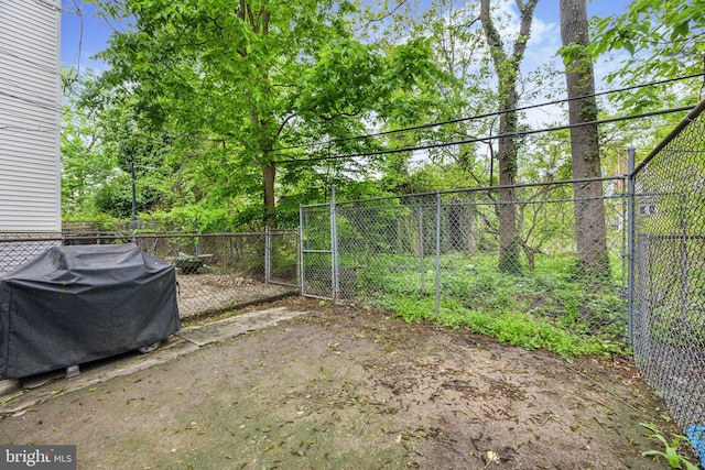 view of yard featuring a gate and fence