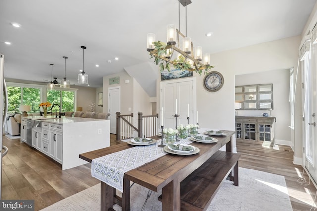 1653 Bandit Loop, Reston, VA 20190 - dining room featuring wood finished floors, a ceiling fan, recessed lighting, and baseboards