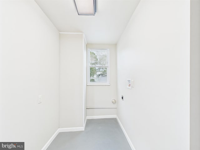 washroom featuring laundry area, electric dryer hookup, baseboards, and hookup for a washing machine