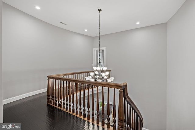 22 Grassy Lake Rd, Shamong, NJ 08088 - staircase featuring wood finished floors, baseboards, a chandelier, and recessed lighting