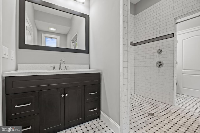 22 Grassy Lake Rd, Shamong, NJ 08088 - full bath featuring tiled shower, vanity, and baseboards