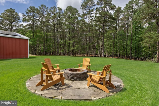 22 Grassy Lake Rd, Shamong, NJ 08088 - view of grassy yard featuring an outdoor fire pit