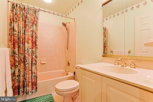 82 Granville Way, Exton, PA 19341 - full bathroom featuring tile patterned flooring, toilet, shower / bathtub combination with curtain, and vanity