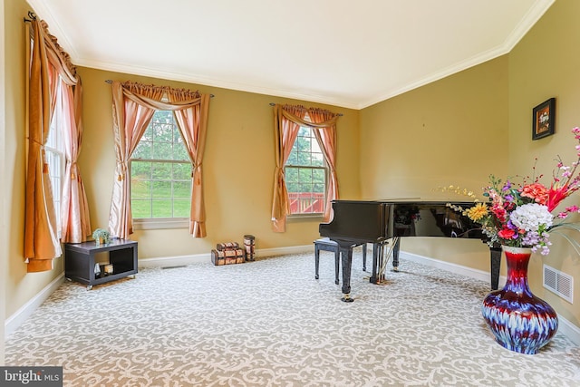 82 Granville Way, Exton, PA 19341 - sitting room with crown molding, carpet, baseboards, and visible vents