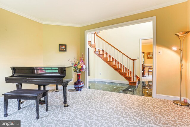 82 Granville Way, Exton, PA 19341 - sitting room with crown molding, stairs, and baseboards