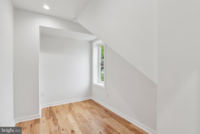 660 Columbia Rd NW, Washington, DC 20001 - bonus room with hardwood / wood-style floors, baseboards, recessed lighting, and lofted ceiling