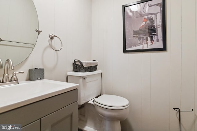 164 Fawn Rd, Pocono Lake, PA 18347 - half bath featuring toilet, a decorative wall, and vanity