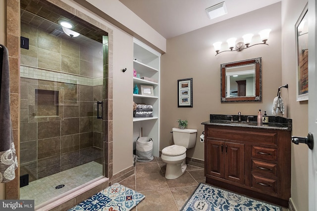 107 Centrenest Ln, Wilmington, DE 19807 - bathroom with toilet, baseboards, a stall shower, and tile patterned flooring