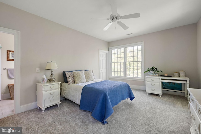 107 Centrenest Ln, Wilmington, DE 19807 - bedroom featuring baseboards, ceiling fan, visible vents, and carpet floors