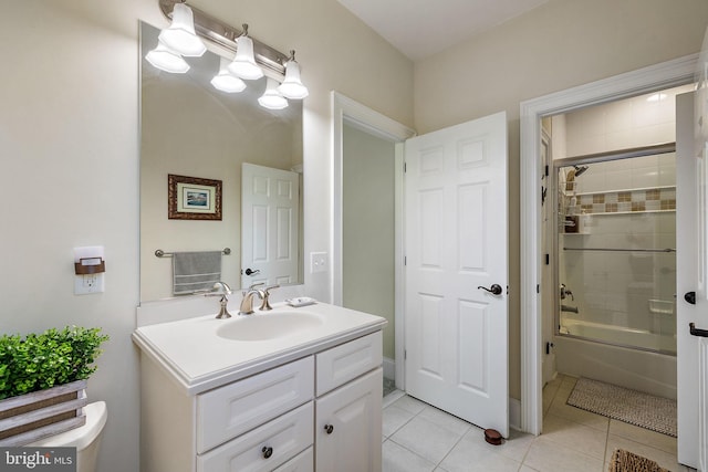 107 Centrenest Ln, Wilmington, DE 19807 - full bath with tile patterned floors, vanity, and shower / bath combination with glass door