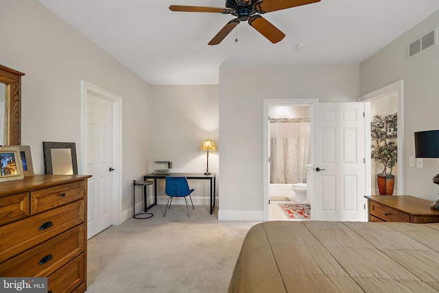 107 Centrenest Ln, Wilmington, DE 19807 - bedroom with light colored carpet, ensuite bathroom, baseboards, and visible vents
