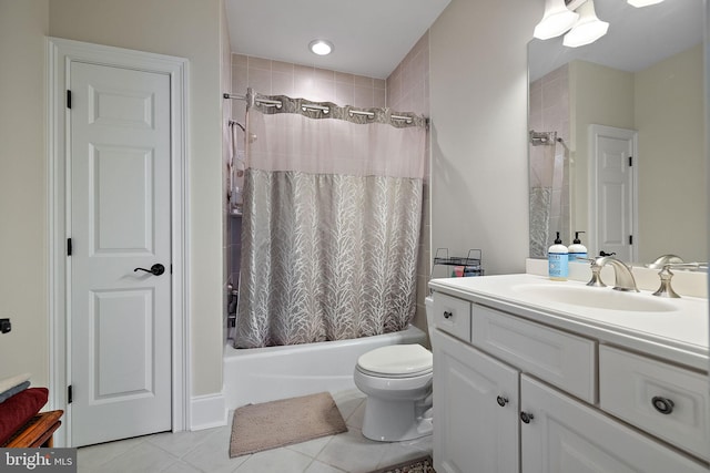 107 Centrenest Ln, Wilmington, DE 19807 - full bath featuring toilet, tile patterned floors, vanity, and shower / bath combination with curtain
