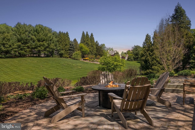 107 Centrenest Ln, Wilmington, DE 19807 - view of patio with a fire pit