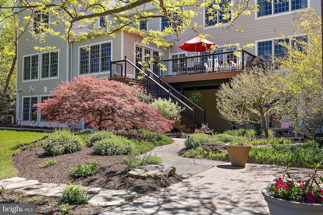 107 Centrenest Ln, Wilmington, DE 19807 - back of house featuring stairs, a deck, and a patio area