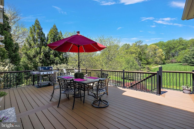 107 Centrenest Ln, Wilmington, DE 19807 - wooden deck featuring area for grilling and outdoor dining area