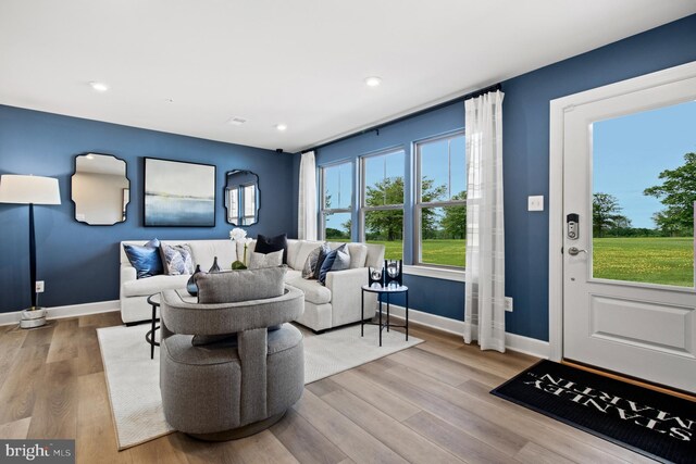 6826 Mathews Rd, Bryans Road, MD 20616 - living area featuring a wealth of natural light, baseboards, and recessed lighting