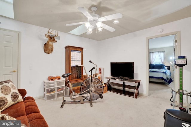 3114 Harmony Rose Ct, Dover, PA 17315 - living area with carpet floors, baseboards, and ceiling fan