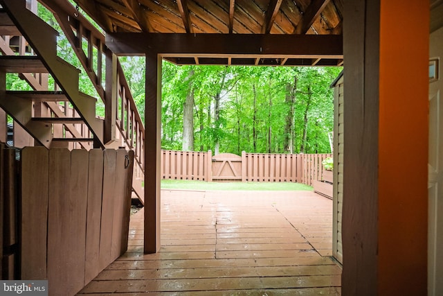 doorway featuring hardwood / wood-style flooring