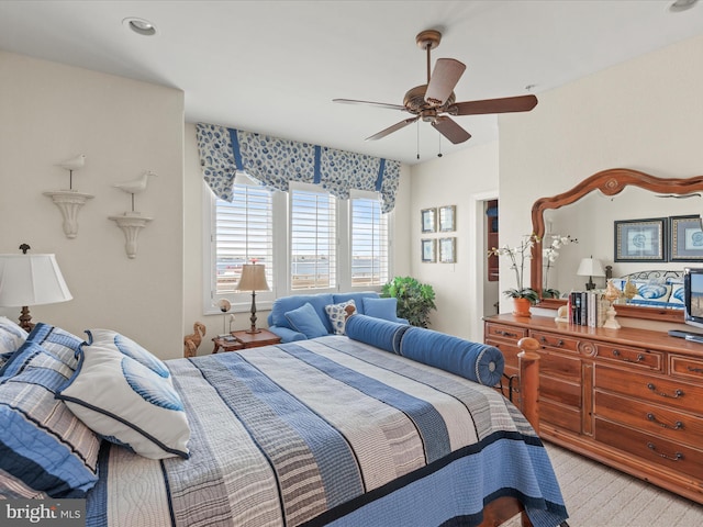 13000 Marina View Ln Unit 25, Ocean City, MD 21842 - bedroom with carpet floors and a ceiling fan