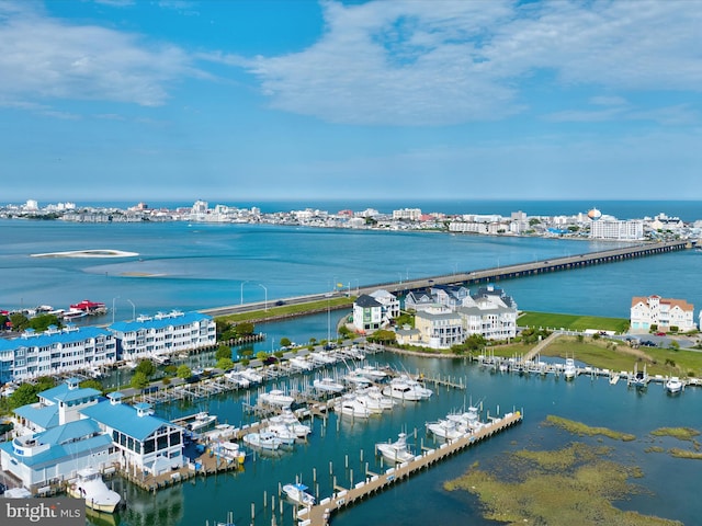 13000 Marina View Ln Unit 25, Ocean City, MD 21842 - bird's eye view of a nearby body of water, numerous boat docks, and a notable bridge