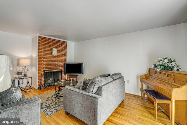 3515 19th St S, Arlington, VA 22204 - living room featuring a fireplace and light wood-type flooring