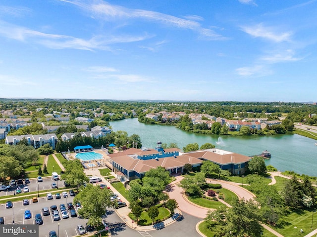 aerial view of a nearby body of water